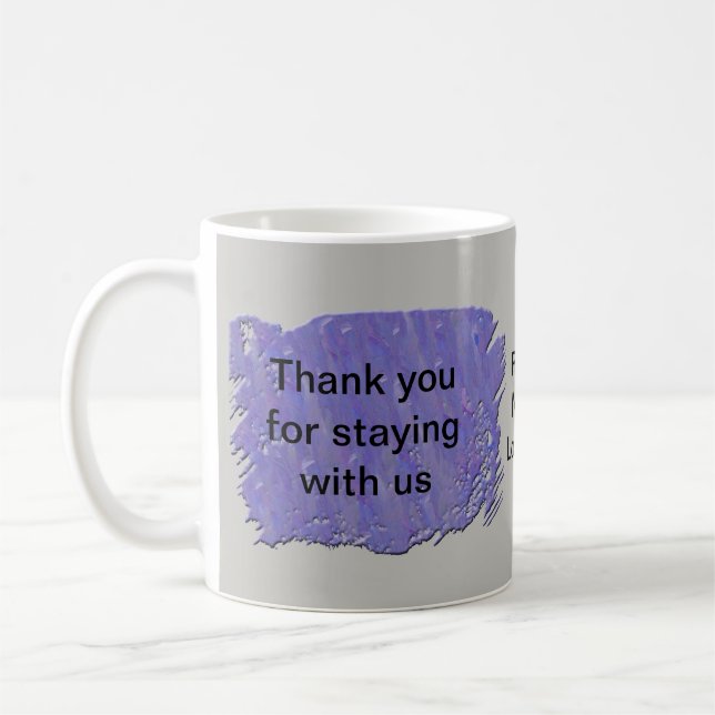 Mug Merci pour rester avec nous Abstrait violet gris (Gauche)