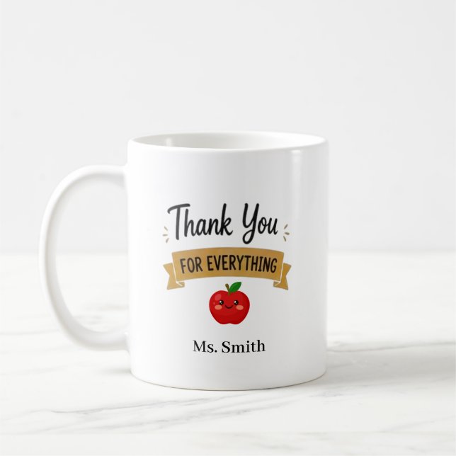 Mug Merci pour Tout Personnalisé (Gauche)