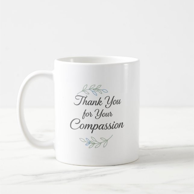 Mug Merci pour votre compassion infirmière élégante (Gauche)