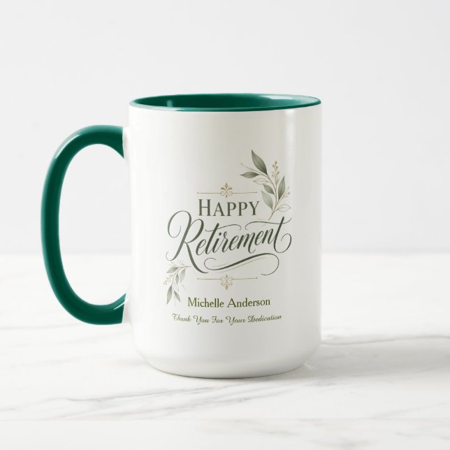 Mug Merci pour votre dévouement Nom personnalisé (Gauche)