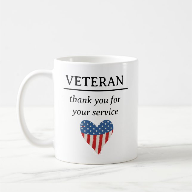 Mug Merci pour votre service aux vétérans (Gauche)