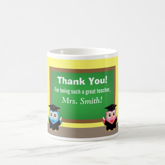 Mug Merci professeur, Adieu de fin d'études, Chouettes (Centre)