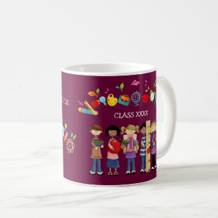 Mug Merci, professeur. Cadeau de nom personnalisé
