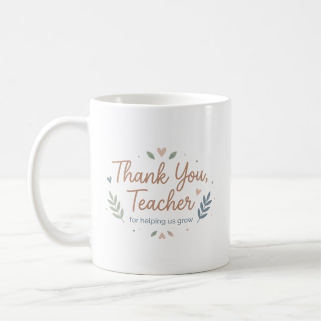 Mug Merci Professeur de Nous Aider à Grandir (Gauche)