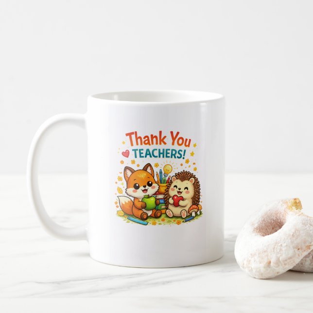 Mug Merci Professeur Design Cadeau d'Appréciation Mign (Avec donut)