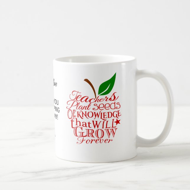 Mug Merci Professeur – Modèle Pommier Semer Graine (Droite)