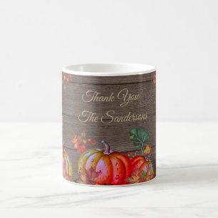 Mug Merci Rustique Orange Citrouille Feuilles D'automn