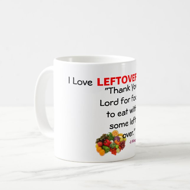 Mug Merci Seigneur pour la nourriture à manger! (Devant gauche)