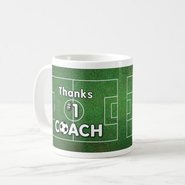 Mug Merci Soccer Coach Grass Field (Devant gauche)