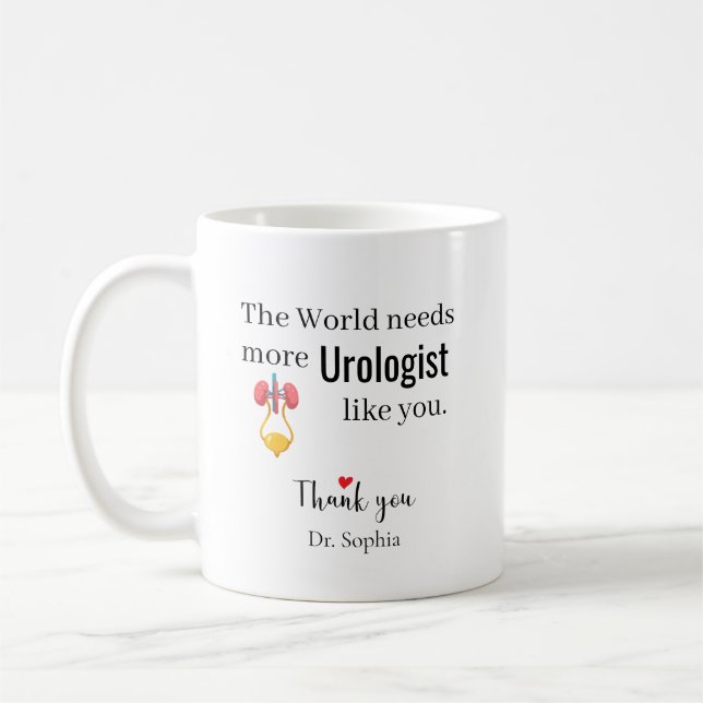 Mug Merci Urologue Nom Personnalisé (Gauche)