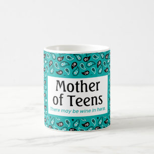 Mug Mère amusante des Ados Aqua Paisley