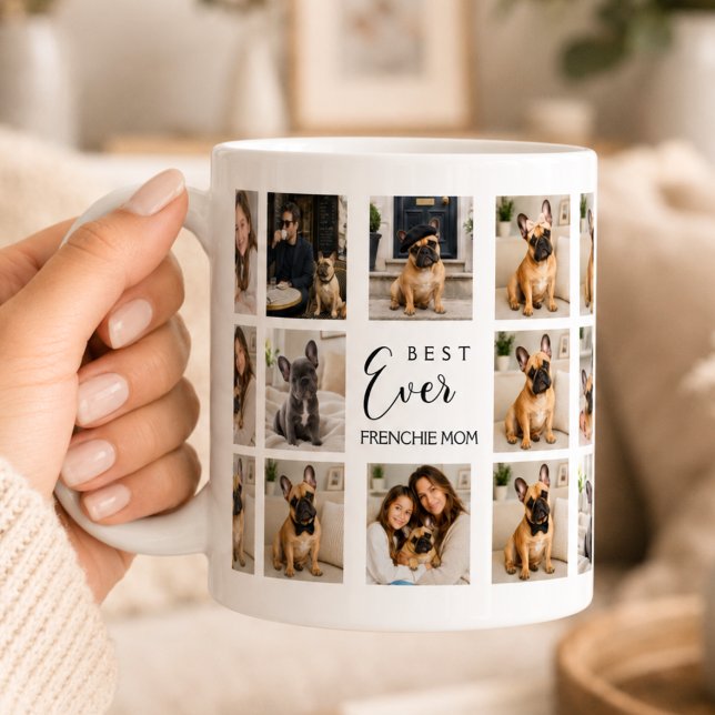 Mug Mère Bouledogue Français photo collage (Créateur téléchargé)