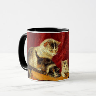 Mug Mère Chat et chatons Jouer avec la guitare