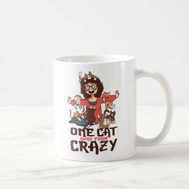 Mug Mère chaton chat fou cadeau Kitty Kitten Femmes (Droite)