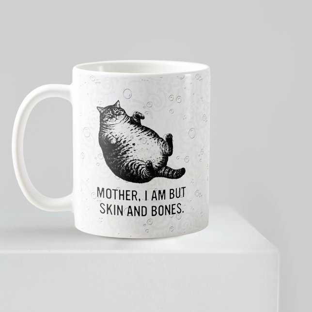 Mug Mère de chat, je ne suis que peau et os pour amour (Créateur téléchargé)