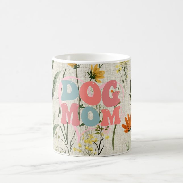 Mug mère de chien floral blanc rose (Centre)