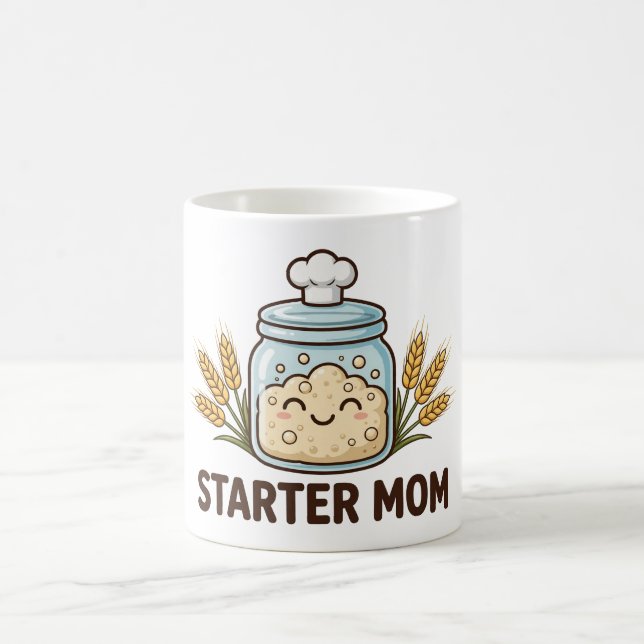 Mug Mère de départ — Joli pot de starter de levain pou (Centre)