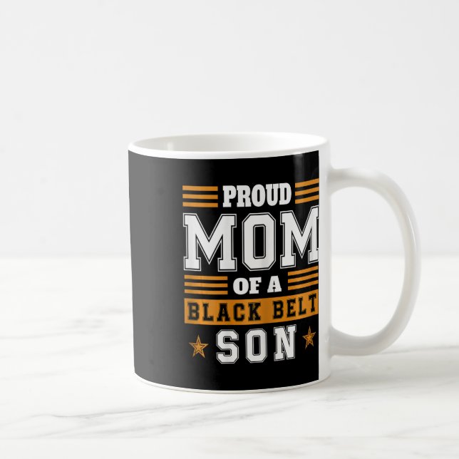 Mug Mère de karaté Féminin Fière Ceinture Noire Fils A (Droite)