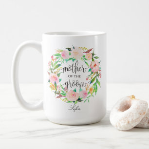 Mug Mère de la chambre, Calligraphie, couronne florale