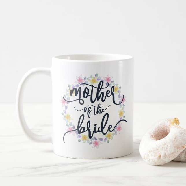 Mug Mère de la Mariage mariée Calligraphie | Musique (Avec donut)