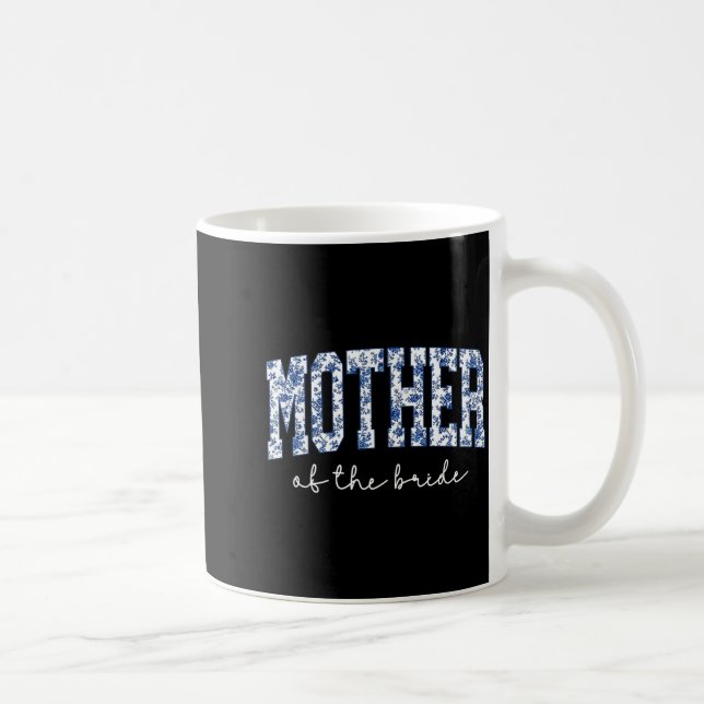 Mug Mère de la mariée bleue florale Toile appariée (Droite)