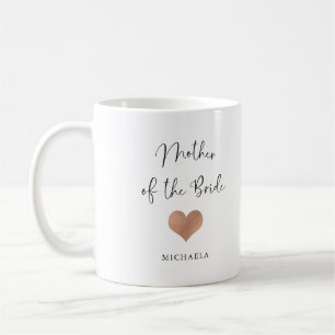 Mug Mère de la mariée Écriture tendance et cœur