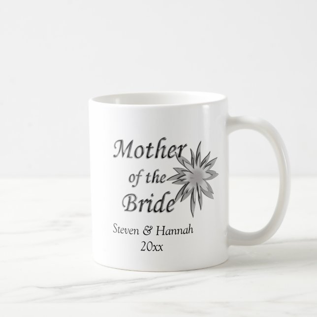 Mug Mère de la mariée et des filles Nom et date (Droite)