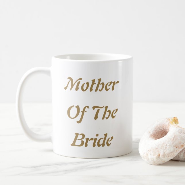 Mug Mère de la mariée Maman Cadeau de faveur or blanc (Avec donut)