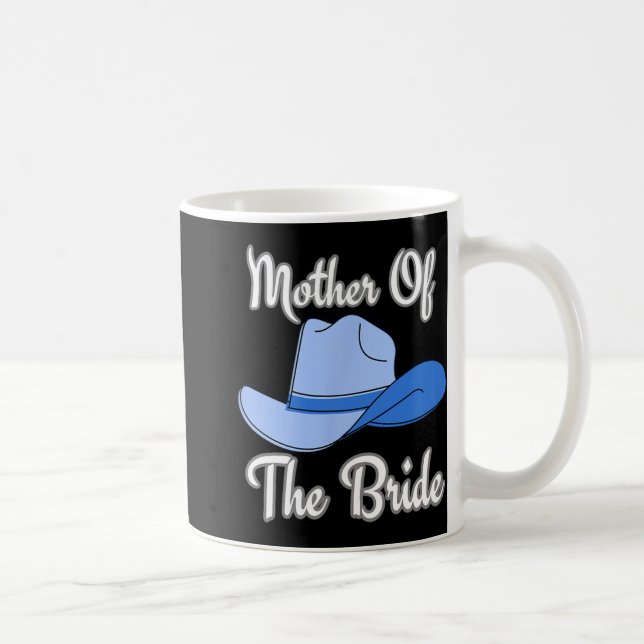 Mug Mère De La Mariée Mariage Occidental Bleu Chapeau  (Droite)
