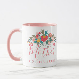Mug Mère de la mariée ou de la chambre rose bouquet fl