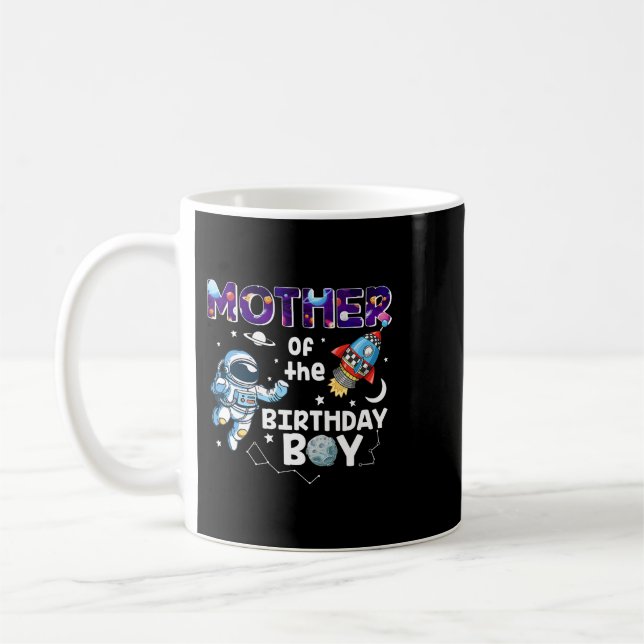Mug Mère De L'Anniversaire Astronaut Thème Espace Garç (Gauche)