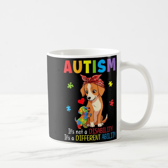 Mug Mère de sensibilisation à l'autisme Chien Capacité (Droite)