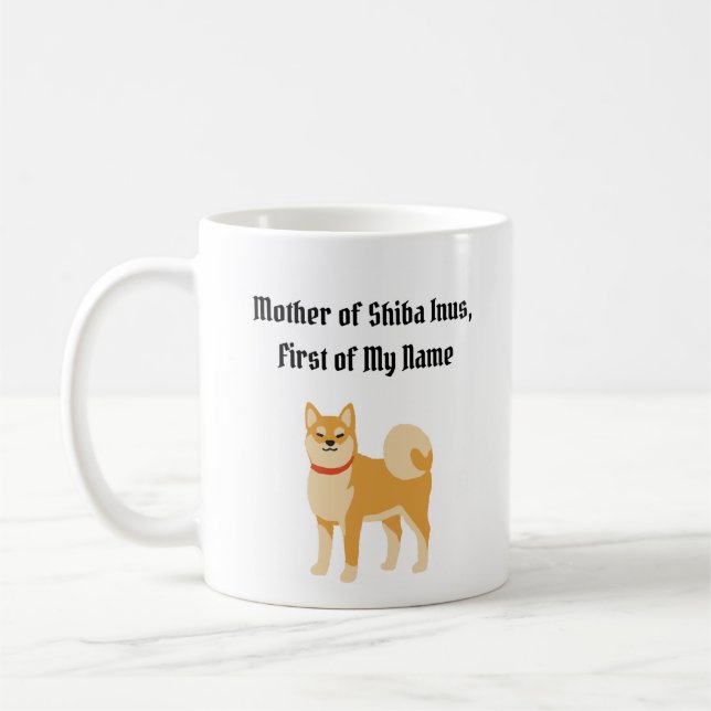 Mug Mère de Shiba Inus, Prénom de mon nom (Gauche)