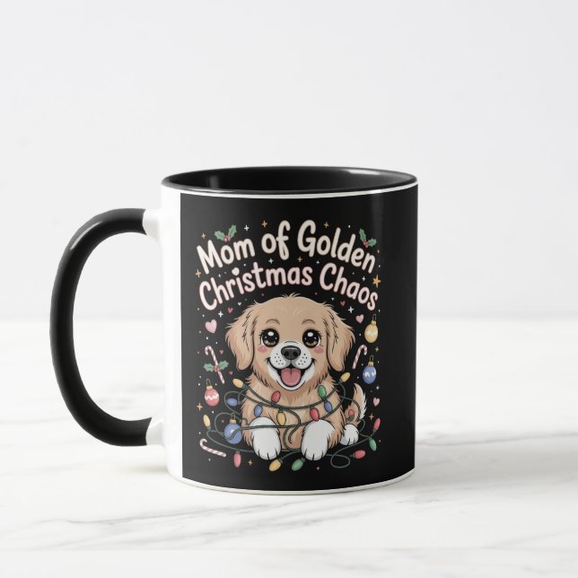 Mug Mère du badge de Noël Chaos Doré (Gauche)