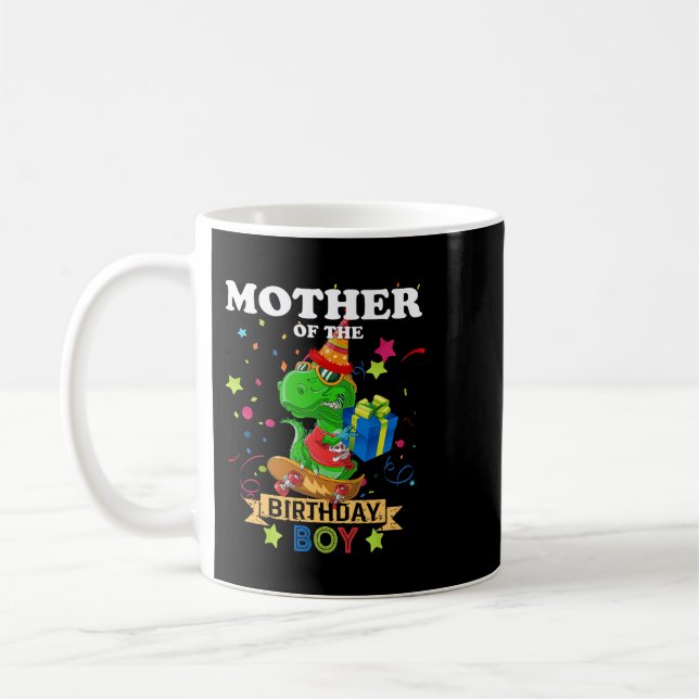 Mug Mère du garçon d'anniversaire TRex RAWR Dinosaur B (Gauche)