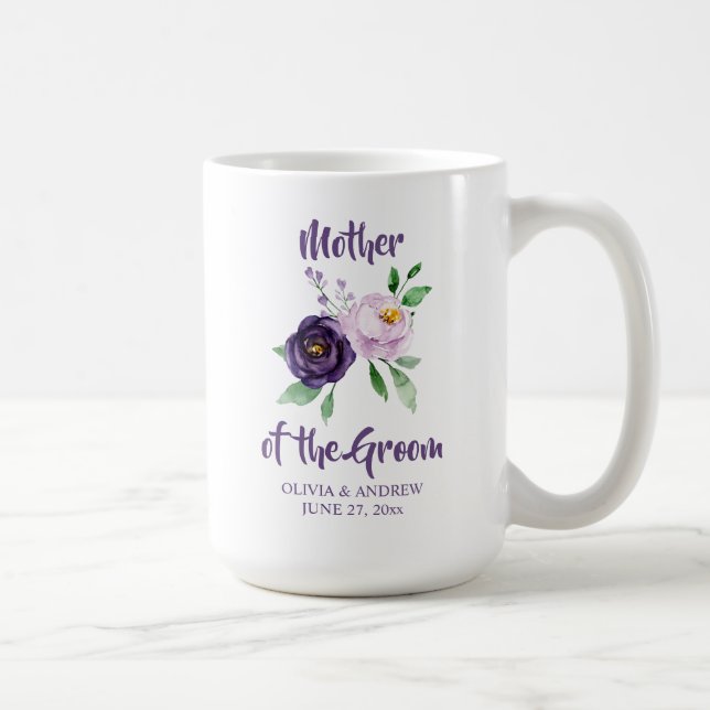 Mug Mère du Groom Purple Lavender Floral (Droite)