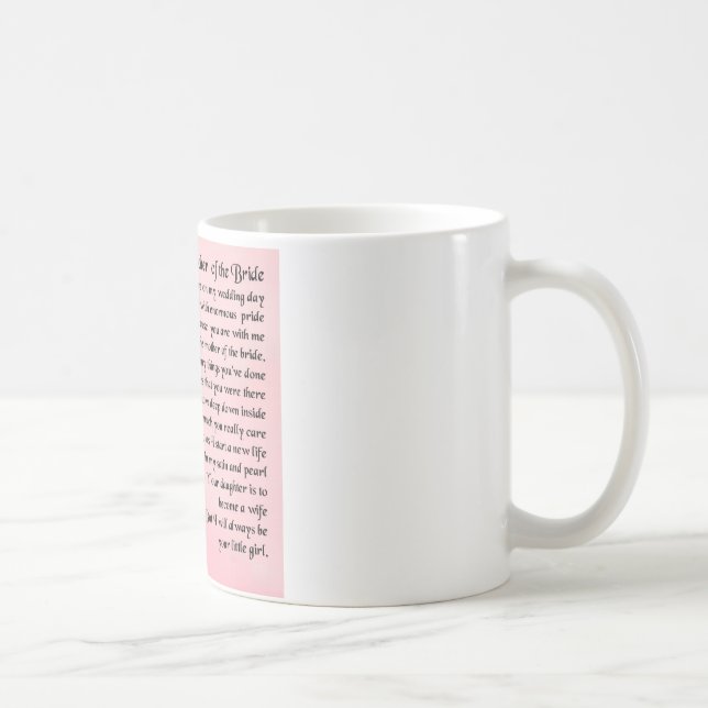 Mug Mère du poème de jeune mariée - roses (Droite)