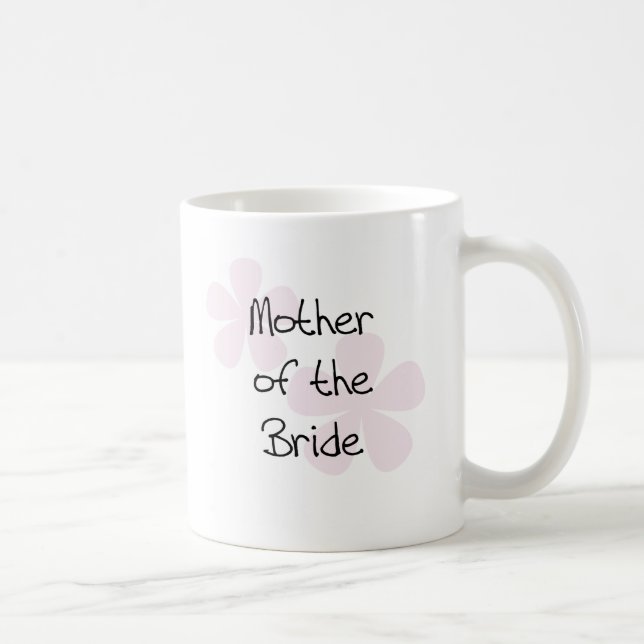 Mug Mère en pastel rose de fleurs de jeune mariée (Droite)