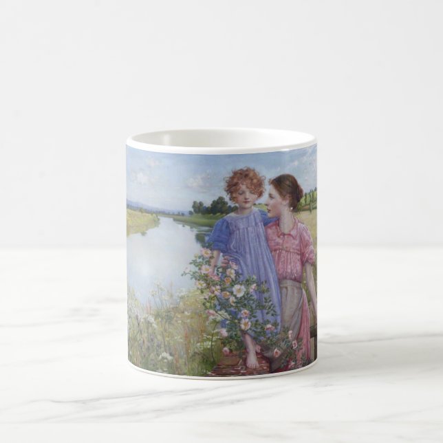 Mug Mère et enfant au bord d'une rivière avec des Rose (Centre)