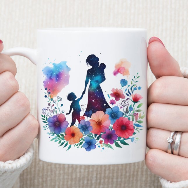 Mug Mère et enfant floraux (Créateur téléchargé)