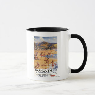 Mug Mère et enfants British Rail de scène de plage