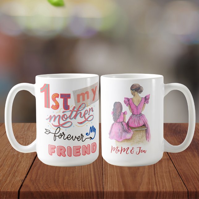 Mug Mère Et Fille En Robe Violette Illustration (Créateur téléchargé)