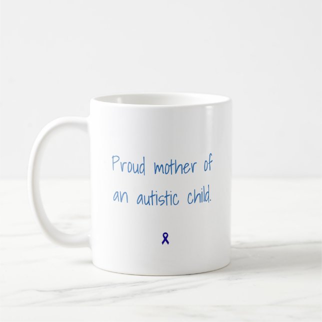 Mug Mère fière d'un enfant autiste (Gauche)