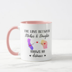 Mug Mère Fille États Amour Ne Connaît Aucune Distance