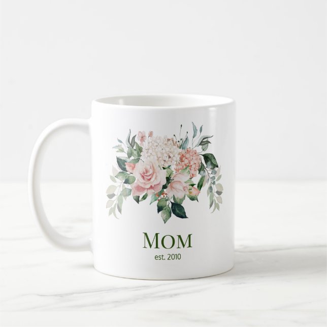Mug Mère florale rose pâle (Gauche)