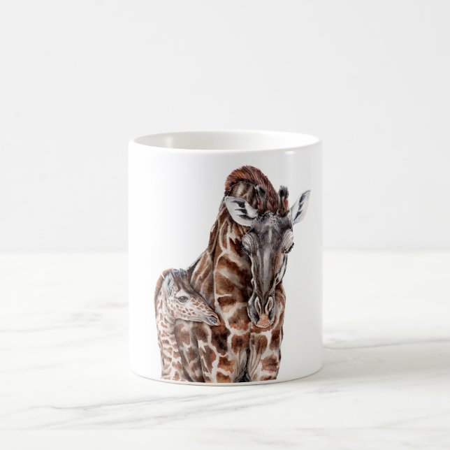 Mug Mère Giraffe avec Bébé Giraffe (Centre)
