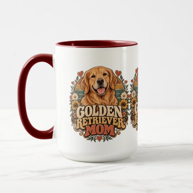 Mug Mère Golden Retriever Vintage (Gauche)