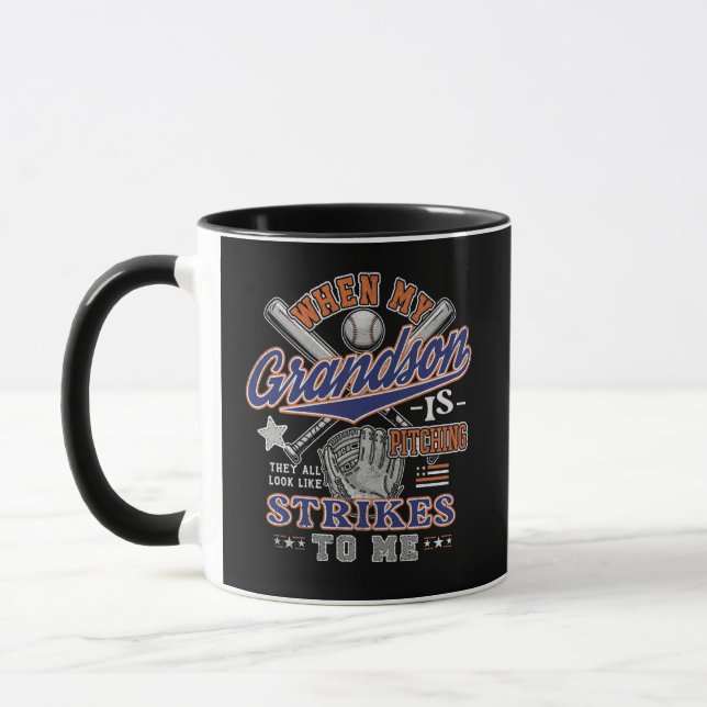 Mug Mère-grand de baseball drôle Grand-père Petit-fils (Gauche)