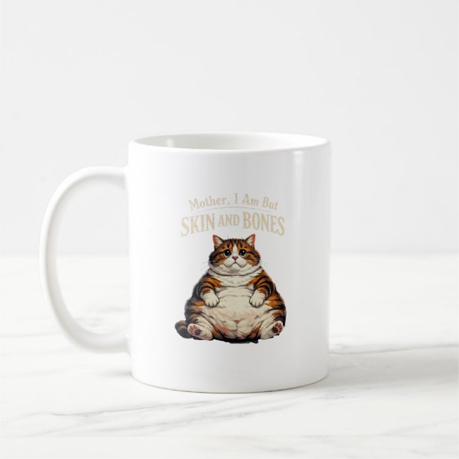 Mug Mère, je ne suis que peau et os – Drôle de chat gr (Gauche)