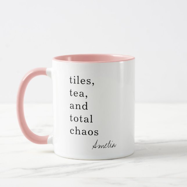 Mug Mère Mahjong Tuiles Thé Chaos Citation Drôle Nom (Gauche)